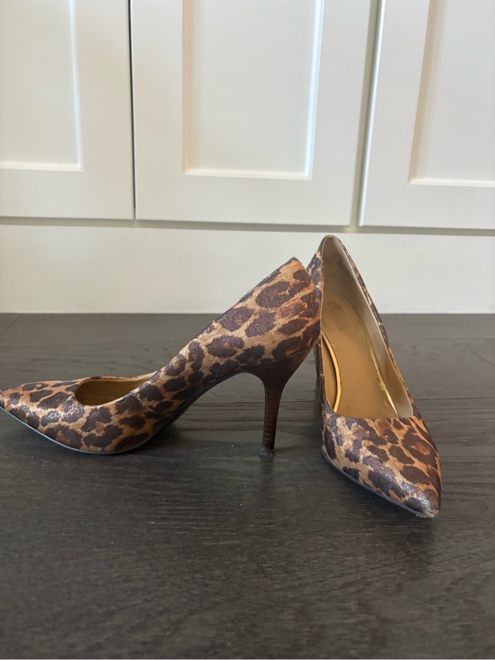 Leopard Print Pointed-Toe Women's High Heels - Brown